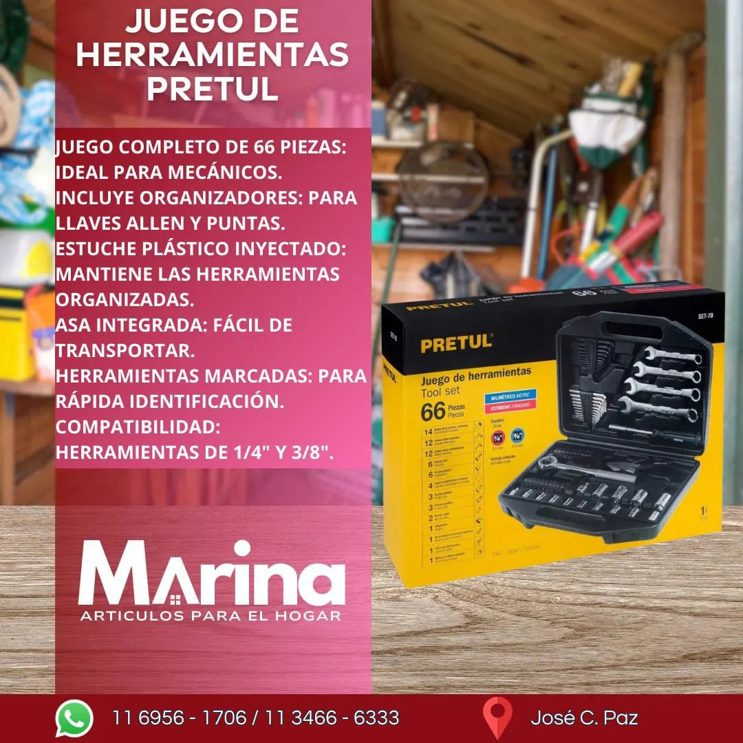Juego de Herramientas Pretul 66 Piezas
